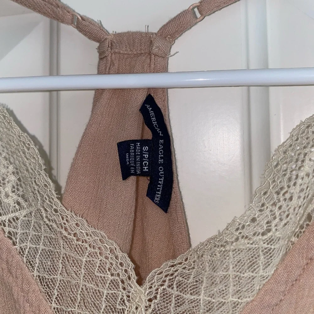 Dusty Rose Pink Lace Trim Tank Top - Picture 4 of 5